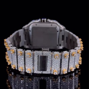 Reloj de pulsera de alto brillo ostentoso personalizado, detalle de diamantes, buena venta, moda antigua, cuarzo, negocios, ropa de calle, puntero de cristal - Product Image 3