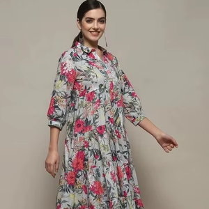 chinese dress ladies Rove Lightweight Cotton Tiered Dress - White, L