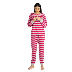Enorme Demanda Top Quality Bio Lavado Macio 100% Algodão Feito das Mulheres Vestido de Noite Pijama Set para a Temporada de Inverno