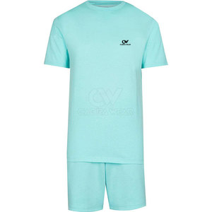Conjunto de camiseta y pantalones cortos transpirables informales de verano para hombre, servicio personalizado OEM, poliéster/algodón - Product Image 1