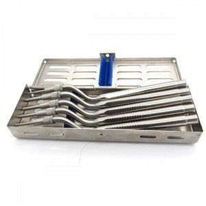 Juego de 5 piezas de osteótomos quirúrgicos dentales manuales, esparcidores óseos de Punta cóncava de tornillo ajustable con casete - Product Image 3