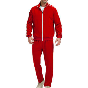 Survêtement à coutures de couleur contrastée Survêtement d'entraînement Porter un ensemble de vestes de sport d'impression de style Hip Pop Survêtement à impression personnalisée pour hommes - Product Image 6