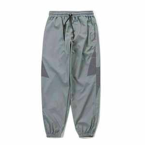 Pantalon coupe-vent en nylon à la mode pour hommes, pantalon léger taille haute anti-rides décontracté style sport devant plat coupe ajustée - Product Image 3