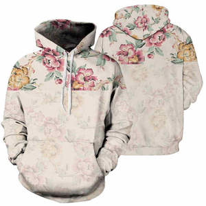 <b>Men's</b> Oversized Floral Pattern Winter Pullover <b>Hoodie</b> Wool/Cashmere Fleece Fabric Christmas Theme Vacation Vintage Unisex Wear - Product Image 3