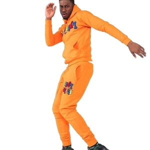 Jersey de talla grande con logotipo personalizado, pantalones de chándal y Sudadera con capucha de alta calidad, conjunto deportivo de 2 piezas, chándal para correr para hombre - Product Image 2