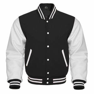 Chaqueta Varsity de Béisbol Personalizada con Mangas de Cuero, Bordado de Chenilla de Lana, Unisex, para Invierno, Estilo Urbano - Product Image 4