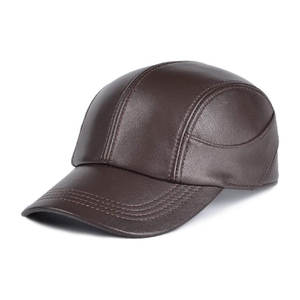 Gorra de piel auténtica de Color sólido para hombre, gorro de piel con logotipo personalizado de alta calidad, nueva moda - Product Image 1