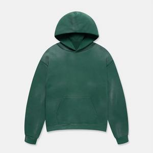 Sudaderas con capucha básicas de moda de alta calidad para hombre, 100% algodón mezclado con su logotipo, sudaderas con capucha de lavado ácido como demanda personalizada - Product Image 4