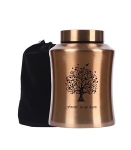 Urnas de árbol de la vida para cenizas humanas-Urnas de cremación para adultos para funeral, entierro o hogar-Cruz (160 pulgadas cúbicas de oro (árbol) - Product Image 1