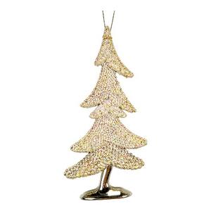 Adorno Navideño para el Hogar, Bañado en Oro, Pintura Transparente, Verde Escarchado, Acrílico con Puntos, para Árbol de Navidad - Product Image 1