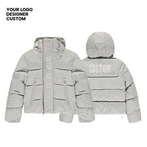 เสื้อแจ็คเก็ตพัฟเฟอร์ผ้าแคนวาสแบบถอดฮู้ดได้สำหรับฤดูหนาว ขายส่ง OEM สำหรับผู้ชาย กันน้ำ คอตั้ง ปักโลโก้ด้านหน้า คุณภาพสูง รับผลิตตามแบบ - Product Image 1