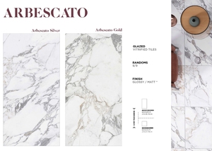 Carreaux de porcelaine émaillée antidérapante au design italien moderne Arbescato Silver pour centre commercial et école de villas - Product Image 2