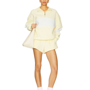 Top personalizado de alta calidad para primavera y otoño, ropa de salón con cremallera, jersey de manga larga de lana en blanco, sudadera con cremallera de un cuarto para niña - Product Image 4