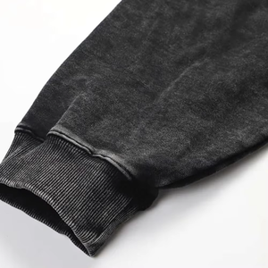 Sweat-shirt streetwear personnalisé avec logo, couleur délavée, vintage, effet délavé à l'acide, broderie personnalisée, patchwork, patchs pour hommes, sweat-shirt 2026 - Product Image 5