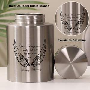 Stainless Steel Medium Urns <b>for</b> Human <b>Ashes</b> Medium Sized Urns <b>for</b> <b>Ashes</b> Adult Male Female <b>Keepsake</b> Cremation Urns Custom Size - Product Image 3