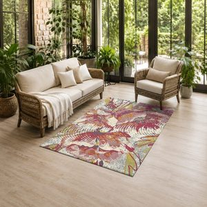 Tapis RUGS DEPOT LXDP-0243 en gros, motif ethnique Kilim, imprimé numérique, lavable en machine, en chenille, antidérapant, couleur terre cuite et or - Product Image 6