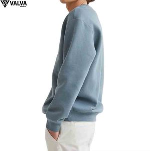 เสื้อสเวตเตอร์คอตตอนสำหรับผู้ชายเสื้อสเวตเชิ้ตคอลูกเรือแบบธรรมดาทรงพอดีตัว - Product Image 4