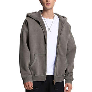 Sudadera con Capucha y Cremallera para Hombre, Precio al por Mayor Personalizado, 100% Algodón, Cortavientos, Transpirable, Ajuste Holgado, Ropa Urbana - Product Image 4