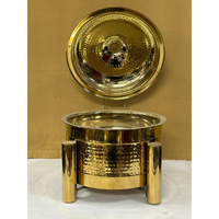 Hochwertiger Gasbetriebener Chafing Dish Buffet-Server 8L Fassungsvermögen Eleganter Hochzeits-Edelstahl-Kupfer-Speisewärmer für Hotel und Restaurant