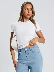 T-shirt en coton doux pour femmes 180G Premium Oversize Daily Wear Tee Relaxed Fit Breathable Summer Top Graphic Print Ready - Product Image 5