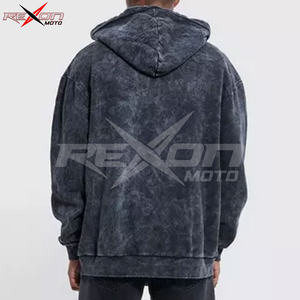 เสื้อฮู้ดผู้ชายโอเวอร์ไซส์ซักได้พิมพ์ลายกรดมีฮู้ดแบบรูดซิปทรงโอเวอร์ไซส์ซักได้พิมพ์ลายกรด - Product Image 5
