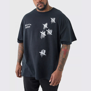 Camiseta de algodón de calidad de primera clase con logotipo personalizado para hombre, camiseta personalizada con estampado liso de gran tamaño, Camiseta de cuello redondo de longitud corta para hombre - Product Image 1