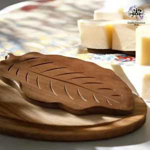 Plateau en forme de feuille en bois, assiette à thé vintage, plateau à dessert, plateau de fruits, plateau à sushi, vaisselle, fournitures de cuisine pour la maison, - Product Image 1