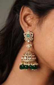 Boucles d'oreilles élégantes en laiton plaqué or mat ensemble de bijoux de haute qualité pour les mariages fêtes fiançailles anniversaires cadeau - Product Image 2