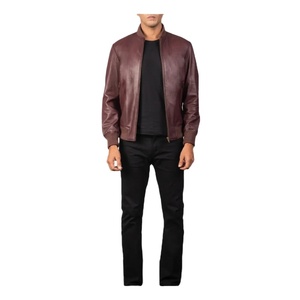 Servicio OEM Personalizado, Chaqueta de Cuero para Hombre de Alta Calidad, Piel de Cordero Genuina, Estilo Motero con Logotipo Personalizado en la Parte Delantera - Product Image 1