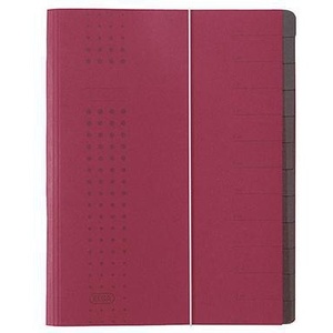 ELBA Chic Bordeau DIN <b>A4</b> 320g/m Recycled Intensive Cardboard File <b>Folder</b> with 12 Compartments - Product Image 1