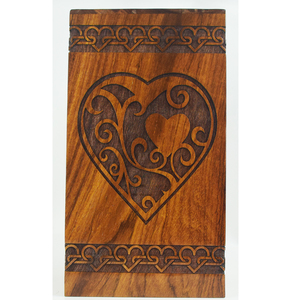 Urna de Madera de Palisandro para Cenizas Humanas - Urna Conmemorativa en Forma de Corazón para Adultos, Hecha a Mano - Urna Funeraria Celta para Cremación por AYAANS - Product Image 2