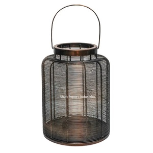 New Arrival Metal Wire Candle <b>Lantern</b> Vintage Style Black Color For Home And Wedding Tabletop Decorative <b>Lantern</b> - Product Image 1