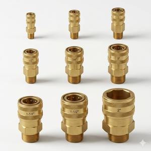 ข้อต่อไฮดรอลิกแบบปลดเร็วทำจากทองเหลืองกลึงด้วยเครื่อง CNC ขนาด 1/8 นิ้ว, เกลียวตัวผู้แบบ BSPT, ข้อต่ออุตสาหกรรมขนาดเล็ก รุ่น JTSP-18SM - Product Image 2