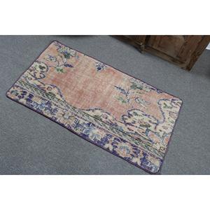 Alfombra Turca Vintage, Alfombra de 2x3.6 pies, Alfombra Pequeña Azul con Diseño de Camuflaje - Product Image 4