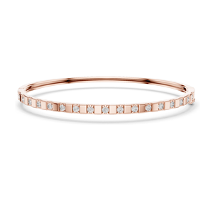 Bracelet jonc en diamant de laboratoire 0,51 CT, serti carré, or 18 carats, 14 carats, 10 carats et argent 925, options or rose, or jaune, or blanc - Product Image 1