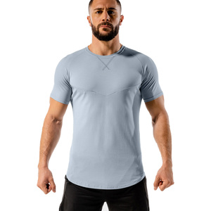 Camiseta Slim Fit Summer Gym para hombre Color sólido con cuello redondo de impresión digital-Precio de fábrica - Product Image 1