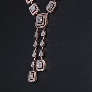 Elegante collar de joyería para mujer, diseño en oro rosa de 14 quilates con diamantes creados en laboratorio con claridad VVS - Product Image 1