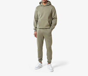 Ensemble de 2 pièces de sweats à capuche surdimensionnés en coton 100% uni, streetwear personnalisé unisexe pour hommes, design très vendu, haute qualité, hiver - Product Image 1