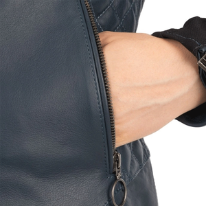 Veste de moto en cuir noir véritable pour cavaliers avec des rayures rouges Blouson de moto en cuir de piste protégé CE blindé pour hommes - Product Image 3