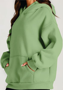 Jerseys de lana de gran tamaño de punto con estilo para mujer, elementos esenciales acogedores de otoño/invierno con sudaderas con capucha bordadas, sudaderas con logotipo frontal - Product Image 3