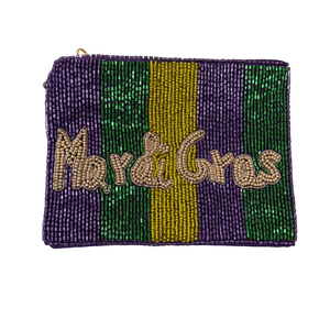 <b>Sequined</b> Striped Wristlet Purse for Women Party Accessory Zipper Closure Trendy Coin Bag Green Purple Yellow - Product Image 3