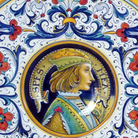 Assiette murale en céramique de haute qualité fabriquée en Italie, portrait de homme, style Renaissance, pour la décoration de la maison