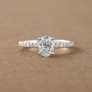 2.80 ovale coupe laboratoire cultivé diamant pavé réglage bague de fiançailles luxueux en argent Sterling or bague de fiançailles bague cadeau - Product Image 1