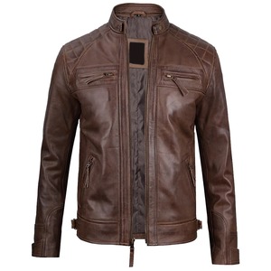 Men's Premium Quality Solid Pattern <b>Winter</b> <b>Leather</b> <b>Jacket</b> Top Trending High Design Fashionable New Style Casual Plain Dyed - Product Image 3