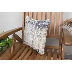 Luxury 14x14 Beige Wool Kantha Patchwork Pillow Woven with <b>Vintage</b> Fluffy Embroidered Print Design for <b>Bedding</b> or Sofa Use - Product Image 3