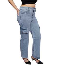 Light Blue Modern Design 6 Pocket Cargo Jeans para mujeres/niñas Hutt Awesome Look - Product Image 5