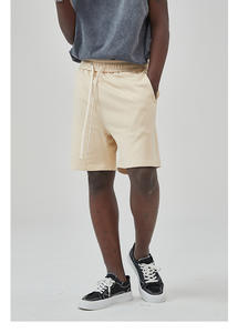 Short bouclé en coton à double brin à la mode avec bordure à double couche et pantalon décontracté ample - Product Image 6