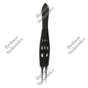 คีมจับกระจกตา สแตนเลสและไทเทเนียม 1x2 ฟัน 0.12 มม. แบบใช้มือ รุ่นสีดำ - Product Image 3