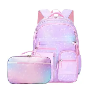 Factory Hot-sale School Backpacks Girls Backpack with Lunch Bag and Pencil Case Kids 3 in 1 Bookbags School Bag Set