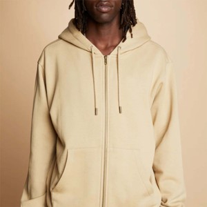 Sweat à capuche zippé kaki classique pour homme-Sweat-shirt zippé confortable et élégant pour un usage quotidien, parfait - Product Image 5